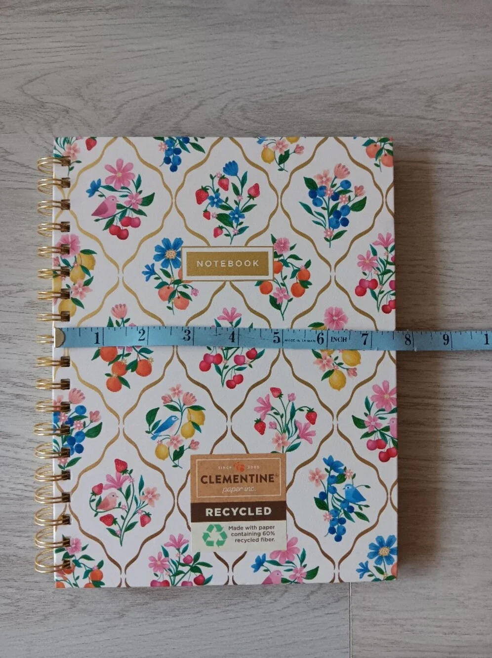 Clementine Paper Inc. Spiral Bound Hardcover Notebook Lined Pages Floral 10